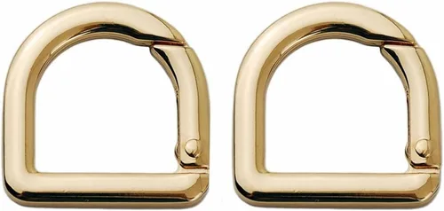 Vista 6 de 2 llaveros de resorte de metal semicírculo, clip de ganchos de resorte, hebilla de llavero de resorte, anillo plano en D para monederos (negro)