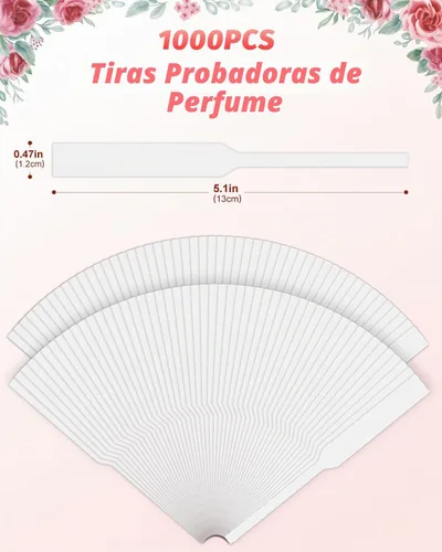 Vista 2 de 1000 piezas de tiras para prueba de perfume, tiras de prueba de fragancia desechables, blancas puras y de fuerte absorción, tiras de fragancia