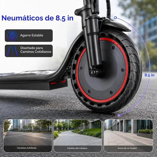 Vista 4 de Electric Scooter, Foldable Lightweight E-Scooter for Adults and Teens Black