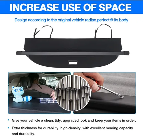 Vista 5 de Powerty Cubierta de carga para Nissan Murano Platinum SL SV S 2015-2024 Cubierta retráctil para maletero Cubierta de blindaje para accesorios