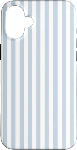 Vista 23 de Funda con patrón geométrico de rayas blancas y azul claro para iPhone 17