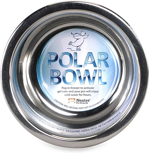 Vista 3 de Neater Pets Polar Bowl - Cuenco congelador para agua helada y fría para perros y gatos, perfecto para días calurosos de verano, (3.5 tazas)