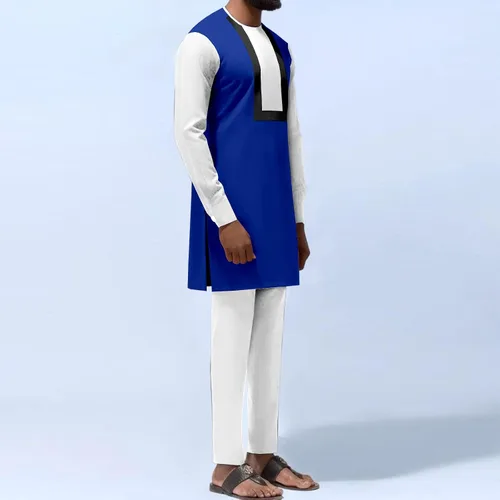 Vista 4 de Ropa de moda para hombre africano, camiseta y pantalones de manga larga para hombre, otoño, invierno, casual, talla grande, para hombre
