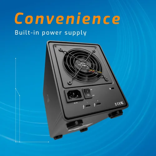 Vista 4 de OWC ThunderBay 4 - Carcasa de almacenamiento RAID Thunderbolt de 40 Gb/s de cuatro bahías de 0 TB con SoftRAID Premium