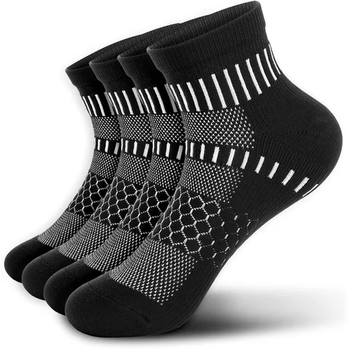 Vista 10 de IRAMY Calcetines de compresión de tobillo para hombres y mujeres, acolchados, para correr, atléticos, alivio de la fascitis plantar, 2/4/6 pares