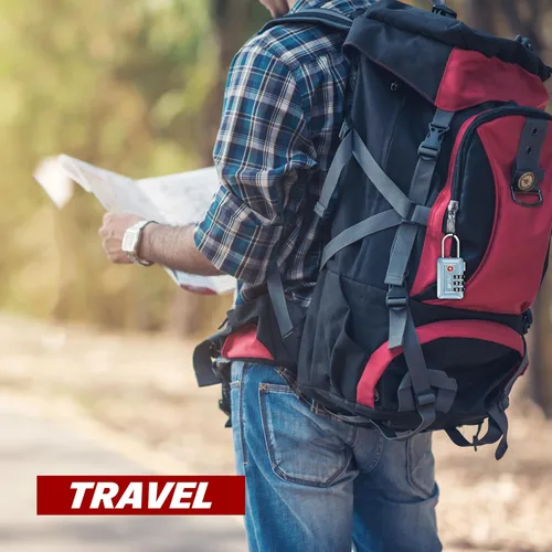 Vista 7 de Candado de viaje aceptado por TSA para equipaje, con combinación que puedes establecer, para taquillas de escuela y gimnasio, candados