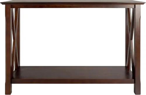 Vista 4 de Winsome Xola - Mesa consola con estante en capuchino, mesa de entrada delgada para pasillo, sala de estar, muebles elegantes para cualquier