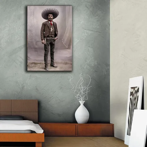Vista 6 de Zbin Emiliano Zapata - Póster en lienzo con retrato en color para pared, cuadros modernos, decoración de oficina en casa, 08 x 12 pulgadas