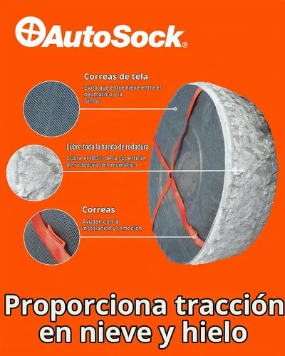 Vista 2 de Cadena alternativa para neumático AutoSock AL64 Size-AL64 Semircamiones y autobuses, calcetines para automóviles, calcetines de neumáticos