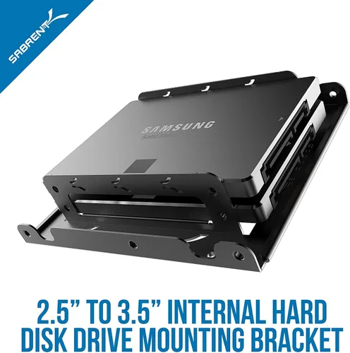 Vista 2 de SABRENT Kit de abrazadera de montaje para disco duro interno de 2.5 pulgadas a 3.5 pulgadas (BK-HDDH)