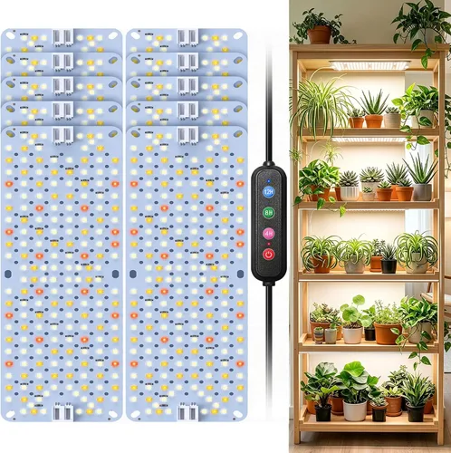 Vista 15 de SDOVUERC Luces de Crecimiento de Espectro Completo 384 LEDs, Luces de Crecimiento de Plantas de 24W para Plantas de Interior con Función de Conexión