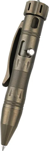 Vista 9 de MecArmy TPX8 Mini bolígrafo táctico de titanio y latón con llavero táctico con llavero 1 D (latón)