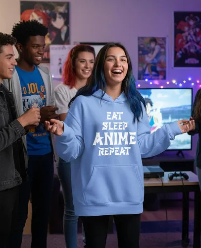Vista 5 de Tstars Divertida sudadera con capucha Otaku para adolescentes y mujeres, sudadera con meme de anime japonés, regalo para fanáticos del manga