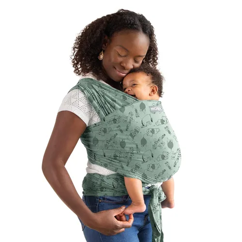 Vista 9 de Portabebés Moby Baby Wrap Featherknit para recién nacidos a niños pequeños (8-15kg), porta bebé tipo cabestrillo, diseño ligero y manos libres
