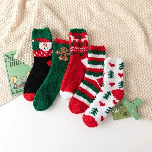 Vista 3 de LKV Calcetines de invierno para mujer, caja de regalo, calcetines de lana gruesa, suaves, cálidos, calcetines casuales para mujer, calcetines