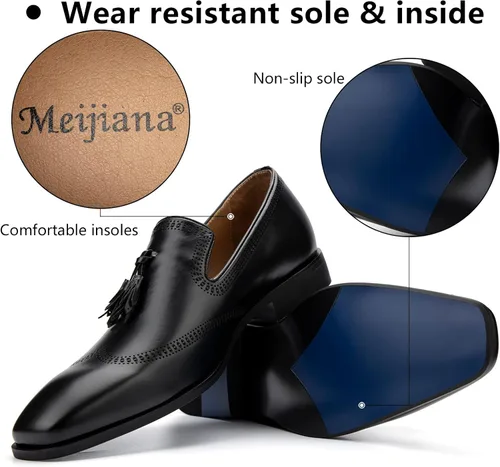 Vista 3 de Meijiana Men's Loafers Mens Classic Loafers Dress Shoes Loafers for Men Fashion Luxury Shoes