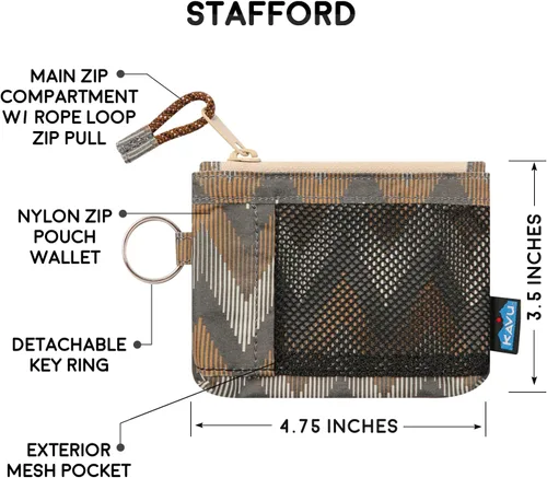 Vista 6 de KAVU Stafford - Bolsa de senderismo resistente al agua con cremallera, Chevron Peak, Classic