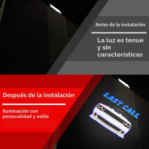 Vista 2 de 2 piezas de luces para puerta de auto con logotipo no desteñido Compatibles con Challenger 2015-presente, lámparas de proyección de luz LED de Azul
