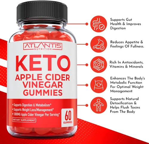 Vista 2 de Atlantis Nutrition 60 gomitas de refuerzo de testosterona + 60 gomitas de vinagre de sidra de manzana Keto