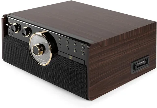 Vista 2 de Victrola Empire Signature - Tocadiscos Bluetooth 7 en 1 de madera de mediados de siglo