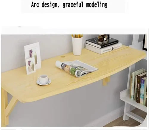 Vista 5 de Mesa de comedor plegable para montaje en pared para computadora, mesa de comedor pequeña, mesa plegable resistente, complemento perfecto