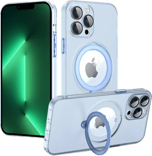 Vista 13 de Funda para iPhone 12, compatible con MagSafe, con protector de lente de cámara y kiskstnad ligera y translúcida mate, borde suave, a prueba