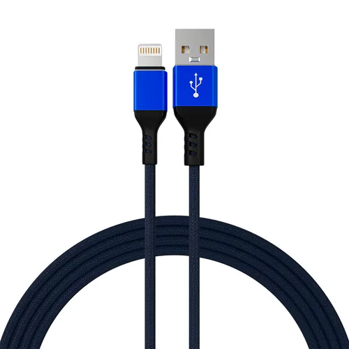 Vista 2 de Ironten Cable de carga para iPhone, certificado MFi de Apple, 1 paquete de 6 pies, color azul, largo, de carga rápida, sincronización de datos