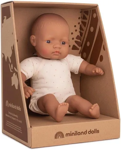 Vista 3 de Miniland Muñeca 12 5/8'' Cuerpo Suave Hispano (Caja) - Hecho en España, Calidad, Inclusión