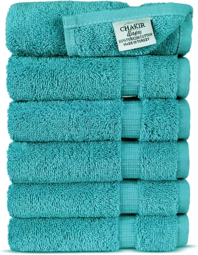 Vista 134 de Chakir Turkish Linens - Toallas turcas de 100% algodón, suaves y absorbentes (juego de 3 toallas personalizables, color aguamarina)