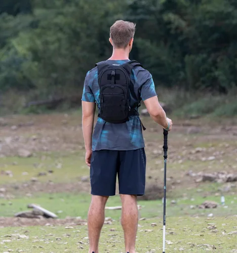 Vista 8 de MARCHWAY Mochila de Hidratación Táctica Molle con Vejiga de Agua de TPU de 2.5L, Mochila Militar Organizada de Perfil Bajo para Senderismo, Negro