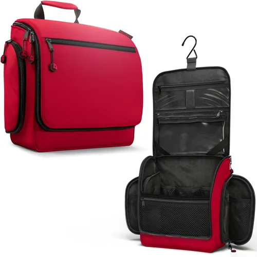 Vista 13 de VENTURE 4TH Neceser de viaje colgante para mujeres y hombres - Organizador grande de artículos de tocador con 18 compartimentos, bolsa extraíble