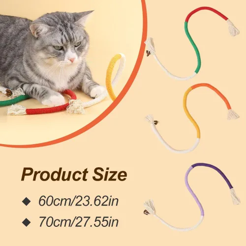 Vista 2 de Cuerda de juguete masticable para gatos, cuerda de masticar natural mejorada 2026, juguete interactivo de hierba gatera para gatitos, cuidado