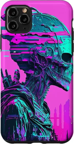 Vista 25 de iPhone 14 Pro Max Cool Retro Alien Sunset Tropical Trippy Vaporwave Sky Art Case
