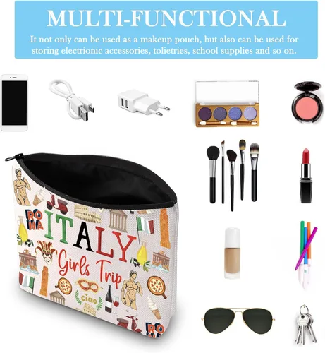 Vista 3 de Regalo de viaje a Italia Regalo de recuerdo italiano Regalo de vacaciones Italia Bachelorette Trip Gift Italia Bolsa de viaje para amantes