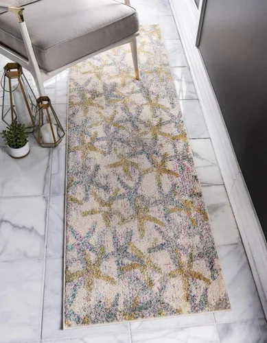 Vista 11 de Alfombra moderna Positano de estilo costero de Loom, Polipropileno, Beige/azul