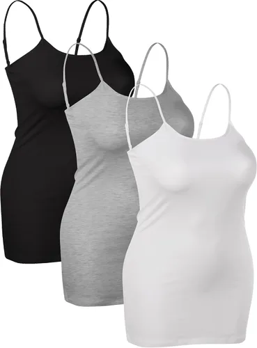 Vista 2 de Emmalise Camisola larga casual básica para mujer con tirantes ajustables