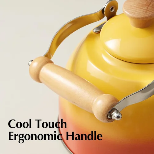 Vista 61 de ROCKURWOK - Tetera de estufa, tetera con mango ergonómico de tacto frío, tetera de acero inoxidable de grado alimenticio, tetera de estufa, tetera