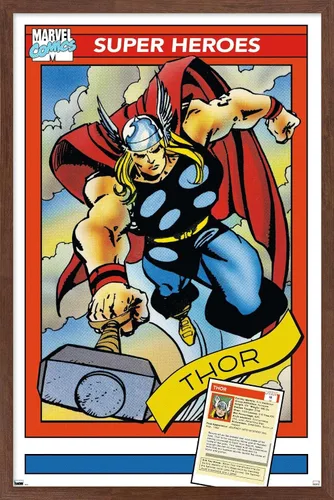 Vista 14 de Trends International Marvel Trading Cards - Póster de pared de Thor, 22.375 x 34 pulgadas, versión premium sin marco