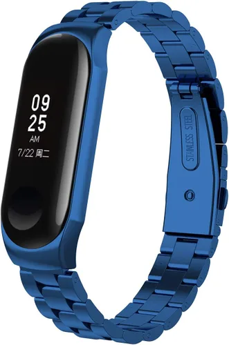 Vista 7 de Correa de repuesto de acero inoxidable para Xiaomi Mi Band 3 Fitness Tracker