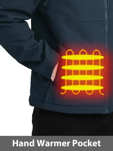 Vista 9 de PTAHDUS Chaqueta térmica para mujer con batería de 7,4 V, con bolsillo calentador de manos