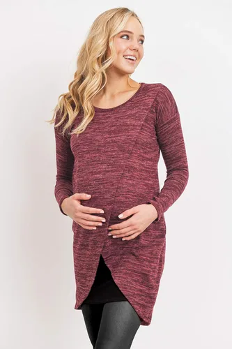 Vista 2 de HELLO MIZ Vestido túnica de maternidad de enfermería de punto de manga larga para mujer