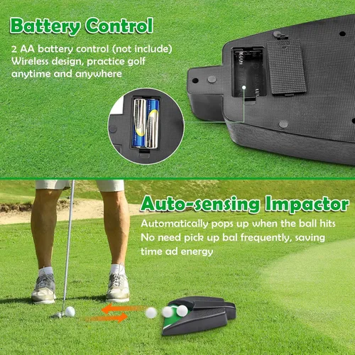 Vista 5 de Máquina de poner automática - Ayuda de entrenamiento con taza de golf de retorno automático para práctica en interiores/exteriores
