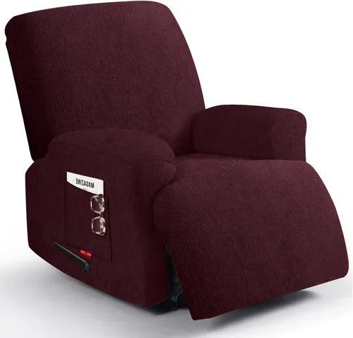 Vista 45 de 3 fundas elásticas para sillas reclinables, fundas de tela de felpa y protectores duraderos de muebles para niños y mascotas (1 plaza, negro)