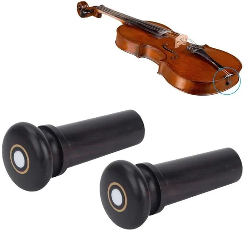 Vista 4 de Pasador de cola de violín, 2 piezas de azufaifo de madera de violín para instrumentos musicales