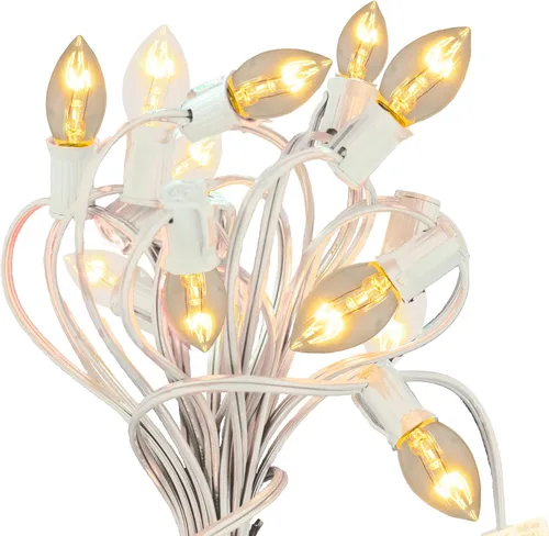Vista 4 de EST. LEE DISPLAY L D 1902 Cadena de luces C9 de cerámica para interiores y exteriores, bombillas de repuesto de Navidad E17, enchufe C-9