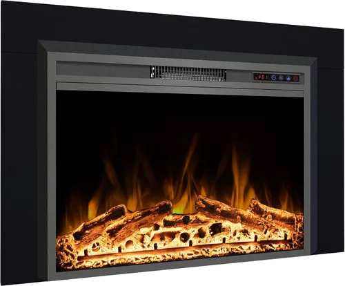 Vista 12 de Juego de troncos de chimenea eléctrica independiente WiFi de 24.5", calentador insertable de chimenea con temporizador de 9H, termostato, 6