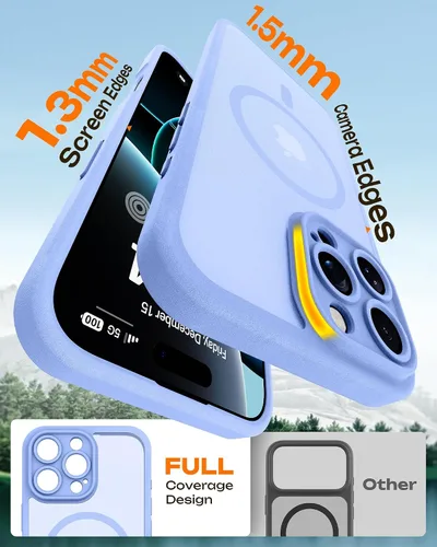 Vista 346 de TOCOL Funda para iPhone 11, compatible con Magsafe, protección completa de cámara, imanes integrados, protección contra caídas, funda translúcida