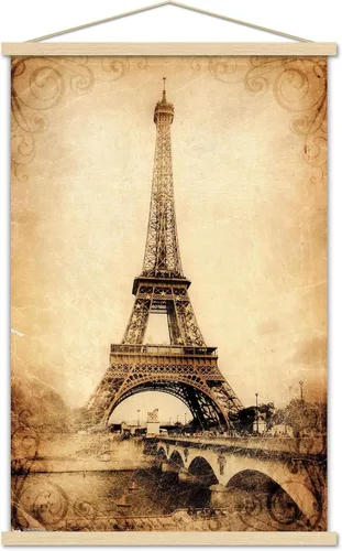 Vista 15 de Trends International The Eiffel Tower - Póster de pared rústico, 14.725 x 22.375 pulgadas, versión enmarcada de madera de granero