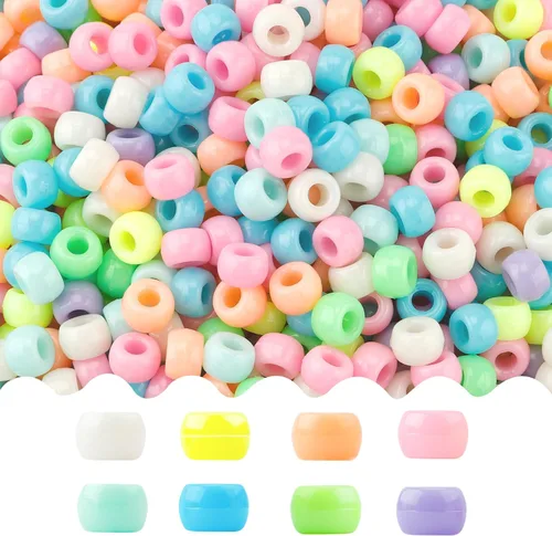 Vista 34 de Cuentas de poni, 4000 unidades, cuentas para pulseras, cuentas para el cabello, cuentas para hacer joyas, cuentas de plástico para manualidades