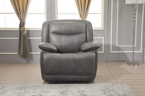 Vista 7 de Betsy Furniture Juego de sofá reclinable de cuero regenerado para sala de estar 8006 (marrón, silla planeadora)